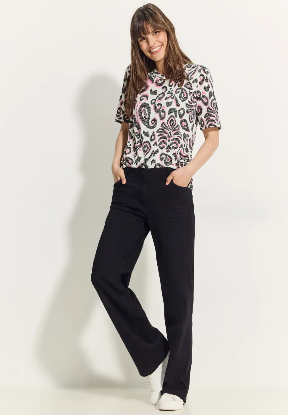 T-shirt met burnout-print