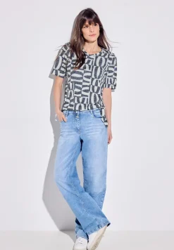 T-shirt met burnout-print