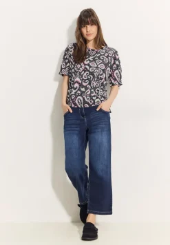 T-shirt met burnout-print