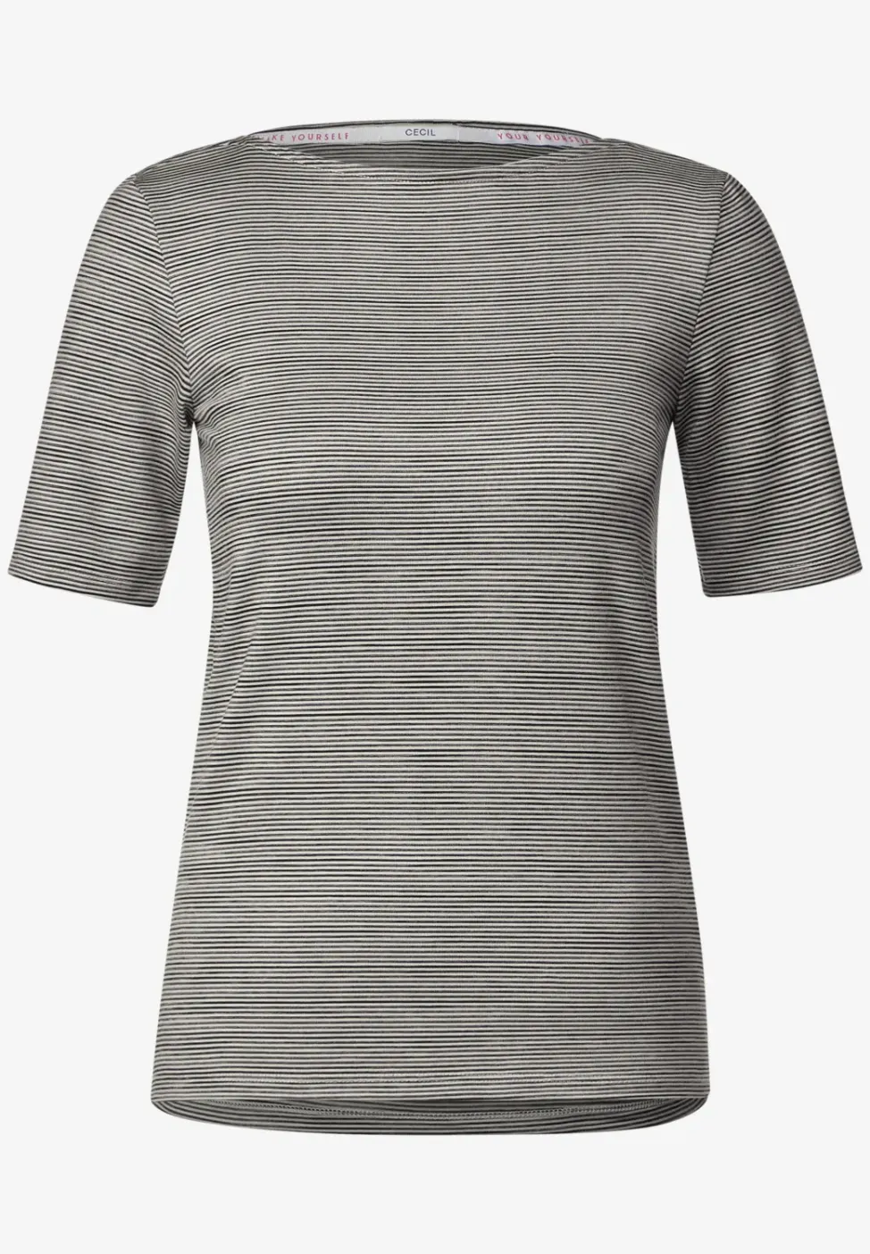 T-shirt met gemêleerde strepen