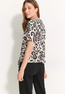 T-shirt met knoopdetail