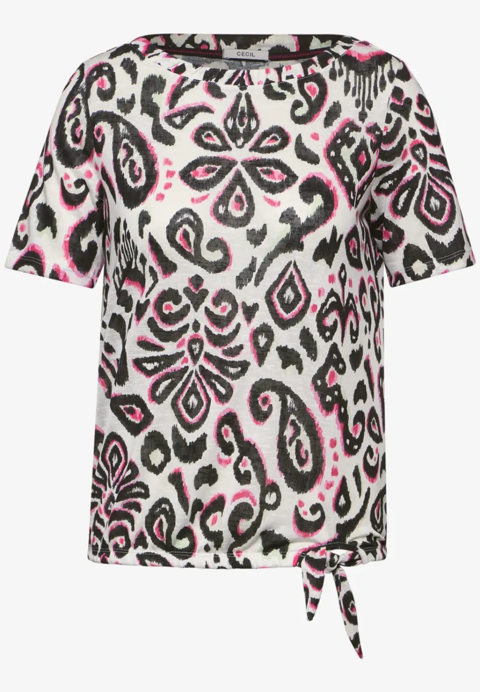 T-shirt met knoopdetail