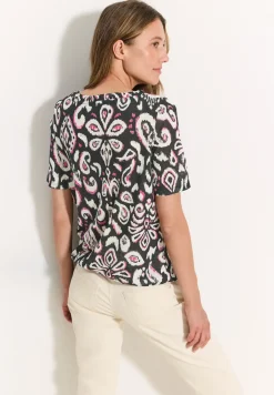 T-shirt met knoopdetail