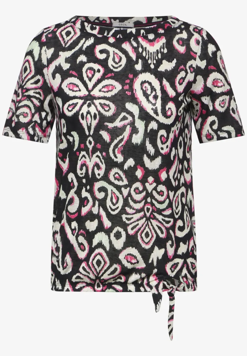 T-shirt met knoopdetail