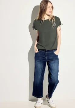 T-shirt met plooien