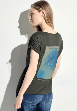 T-shirt met plooien