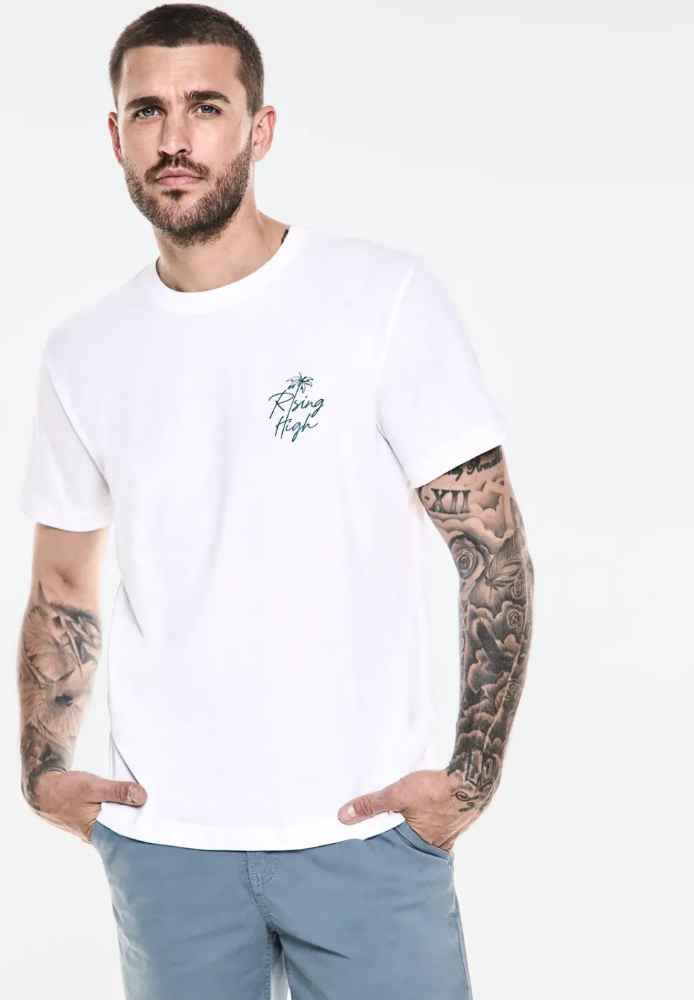 T-shirt met print op de borst