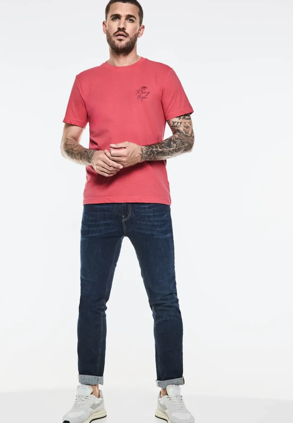 T-shirt met print op de borst