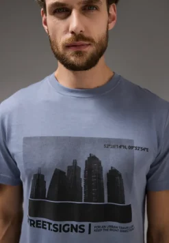 T-shirt met skyline-print