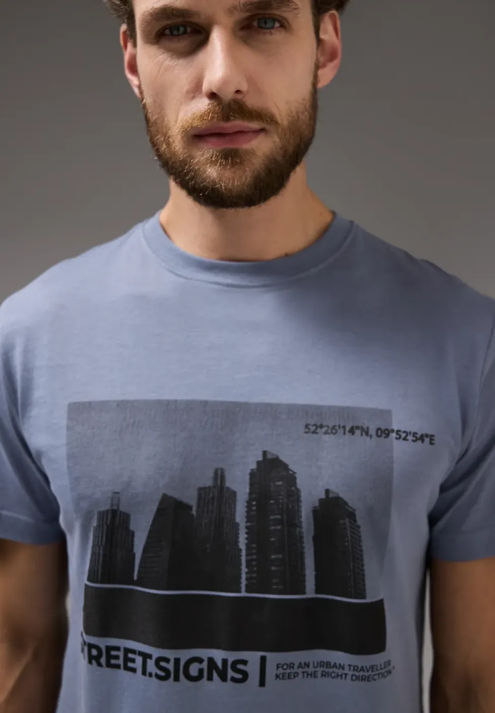 T-shirt met skyline-print