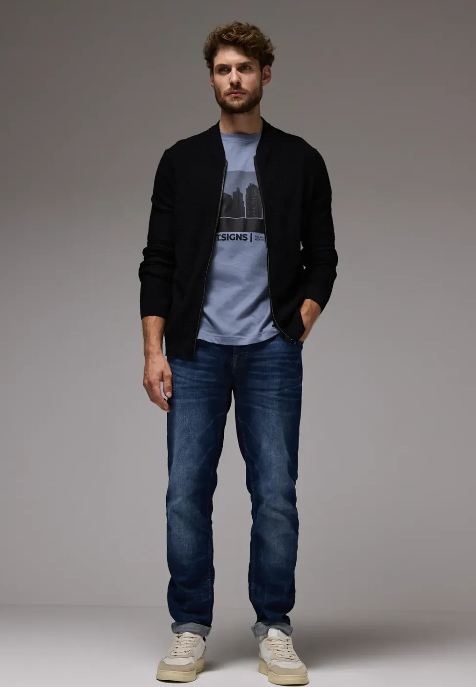 T-shirt met skyline-print
