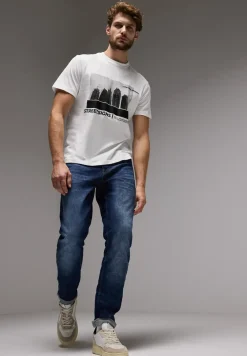 T-shirt met skyline-print
