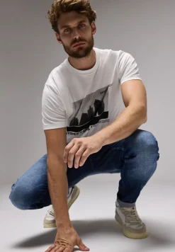 T-shirt met skyline-print