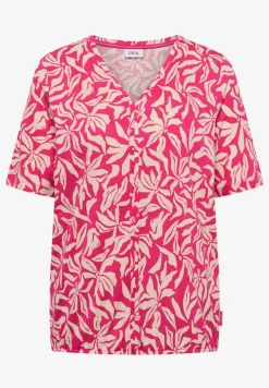 T-shirt met V-hals en bloemenprint