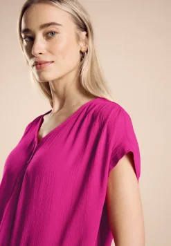 T-shirt van materiaalmix