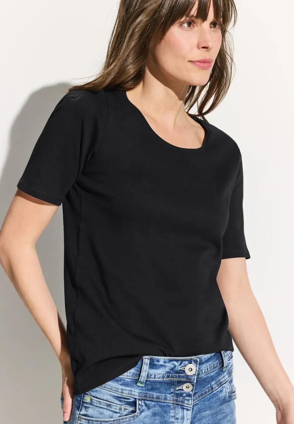 T-shirt in effen kleur