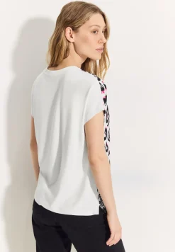 T-shirt in materiaalmix