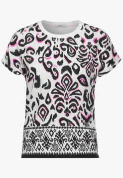 T-shirt in materiaalmix