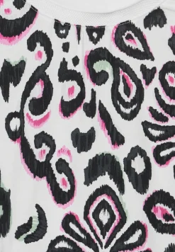 T-shirt in materiaalmix