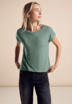 T-shirt met glanzend detail