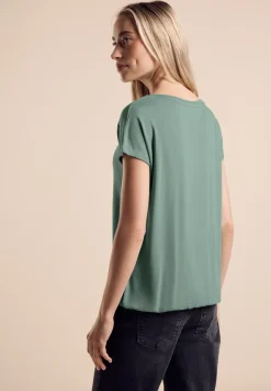 T-shirt met glanzend detail