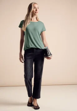 T-shirt met glanzend detail