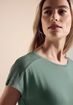 T-shirt met glanzend detail