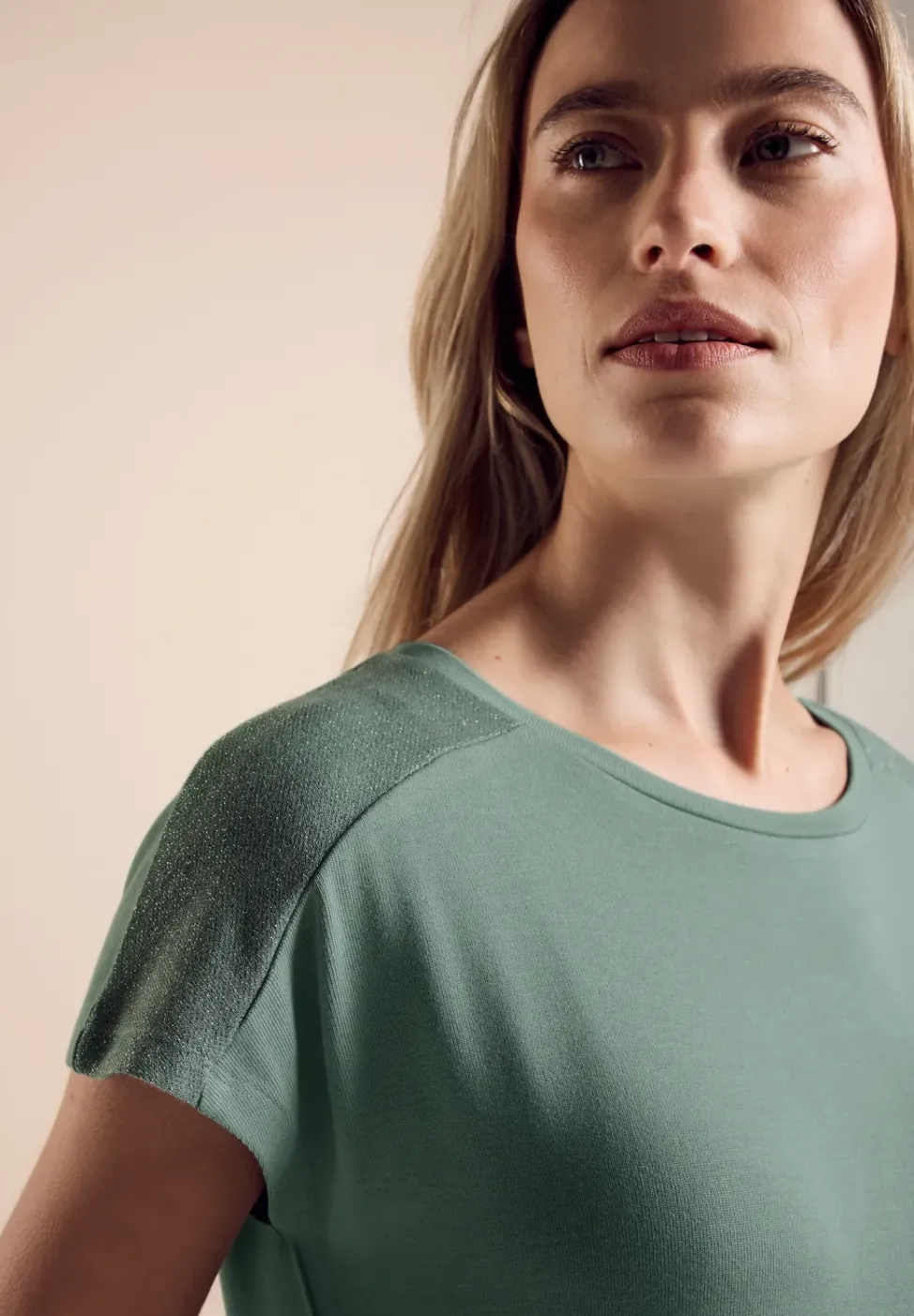 T-shirt met glanzend detail