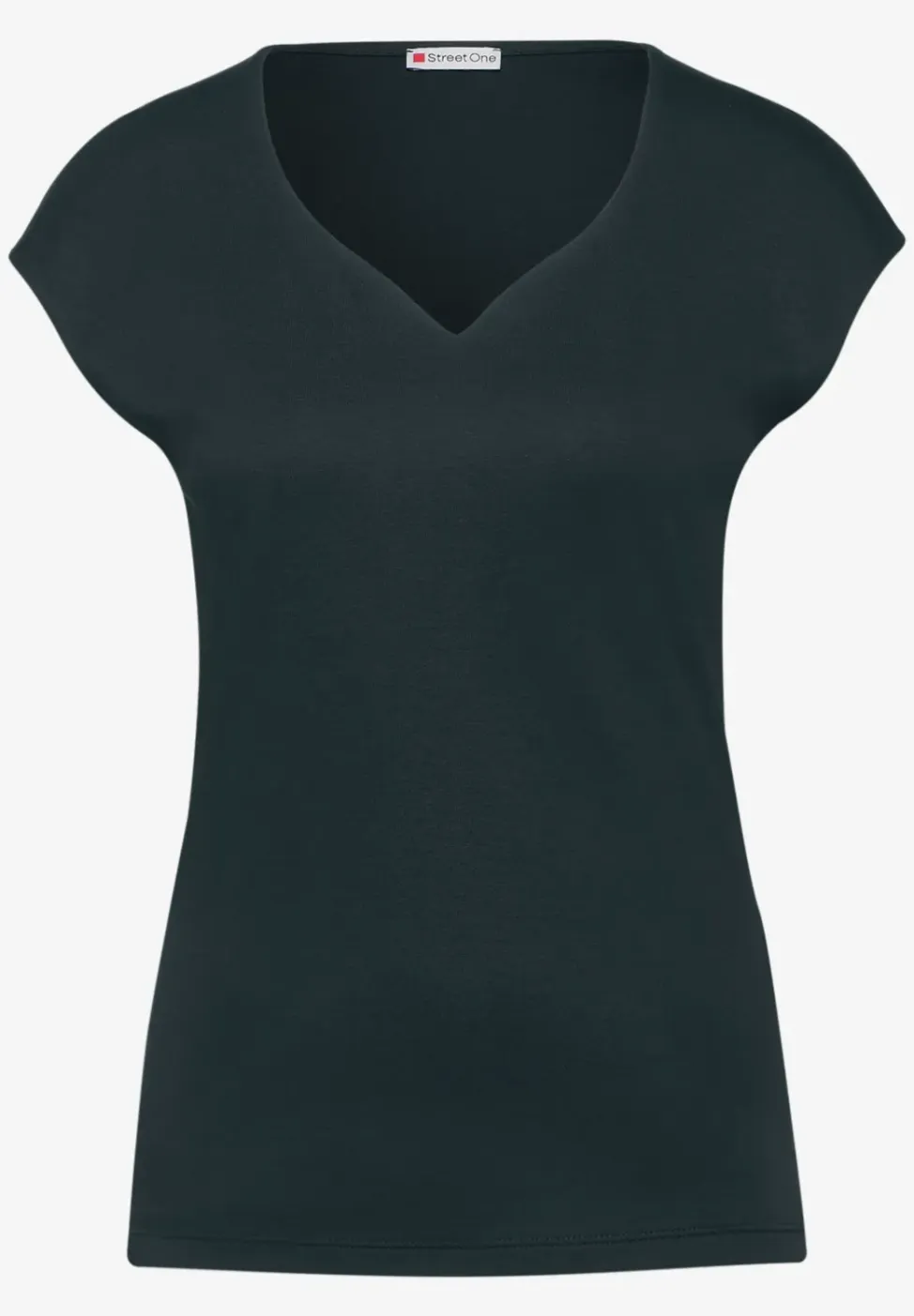 T-shirt met hartvormige halslijn