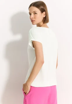 T-shirt met kanten detail