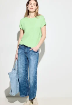 T-shirt met knoopdetail