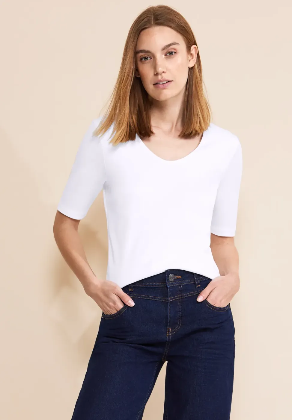 T-shirt met V-hals
