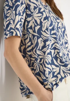 T-shirt met V-hals en bloemenprint