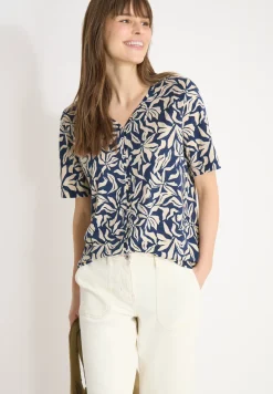 T-shirt met V-hals en bloemenprint