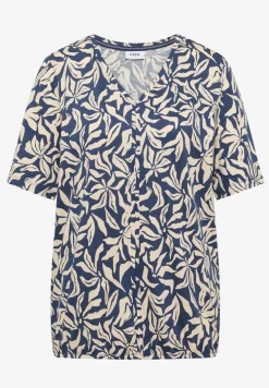 T-shirt met V-hals en bloemenprint