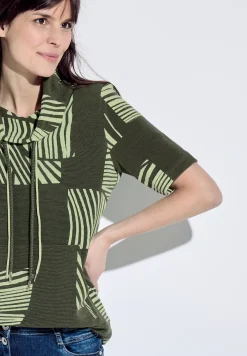 T-shirt met zeer ruime kraag
