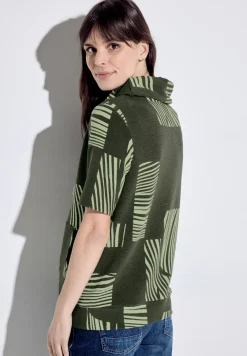 T-shirt met zeer ruime kraag