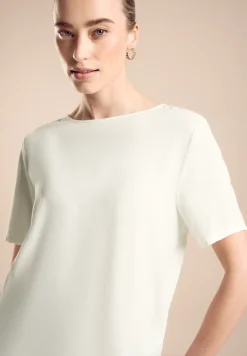 T-shirt van materiaalmix