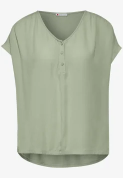 T-shirt van materiaalmix