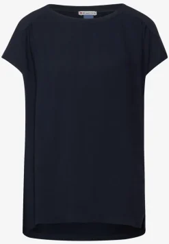 T-shirt van materiaalmix