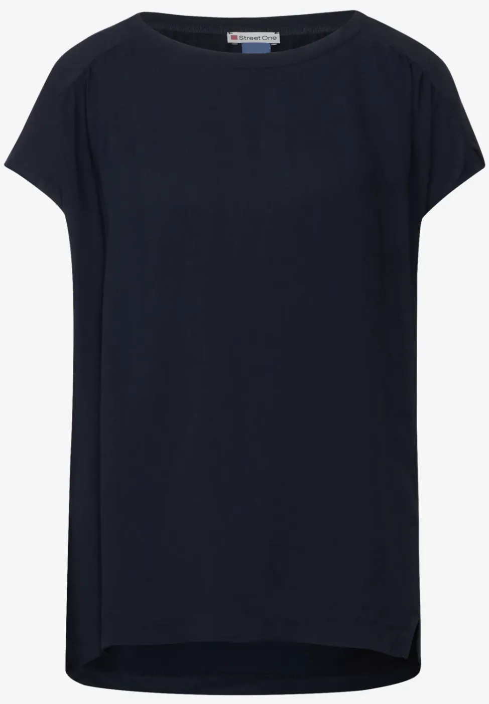 T-shirt van materiaalmix