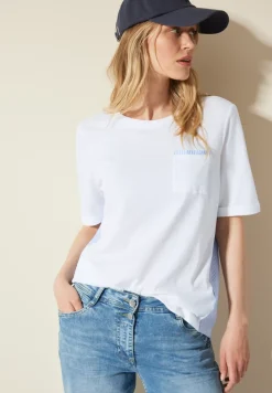 T-shirt van materiaalmix