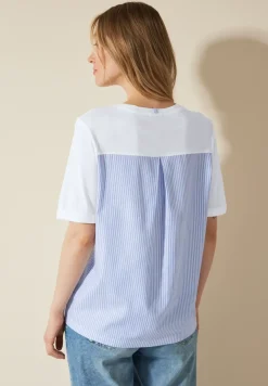 T-shirt van materiaalmix