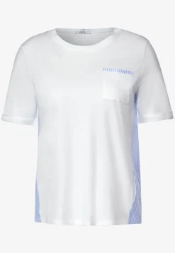 T-shirt van materiaalmix