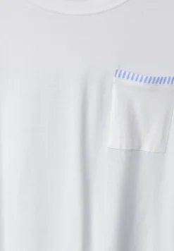 T-shirt van materiaalmix
