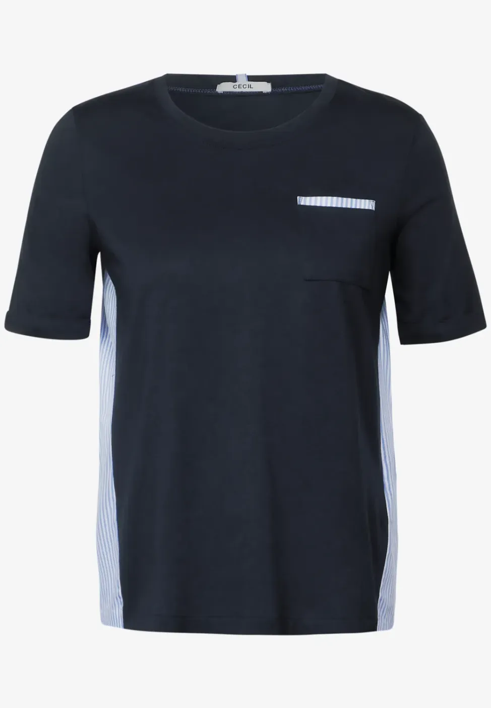 T-shirt van materiaalmix