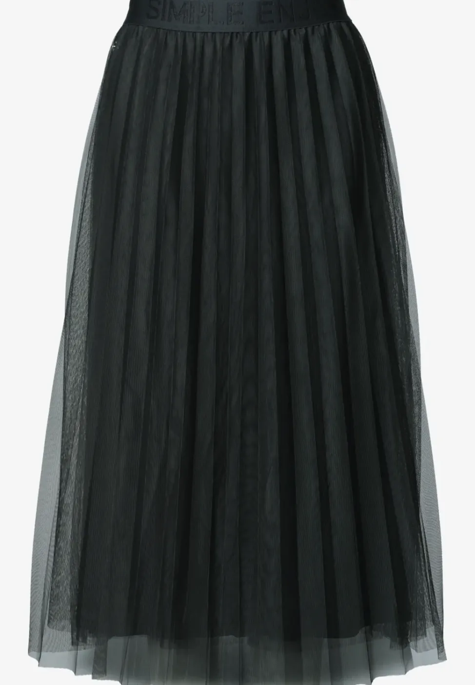 Tule midirok met geplooide structuur