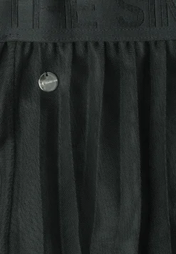 Tule midirok met geplooide structuur