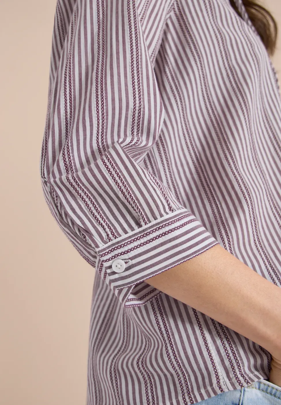 Tuniek met 3/4 mouwen en gestreept patroon
