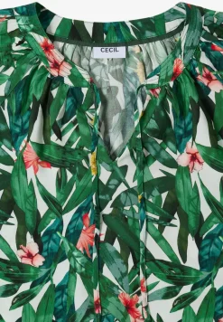 Tuniek met 3/4 mouwen, gespleten hals en print